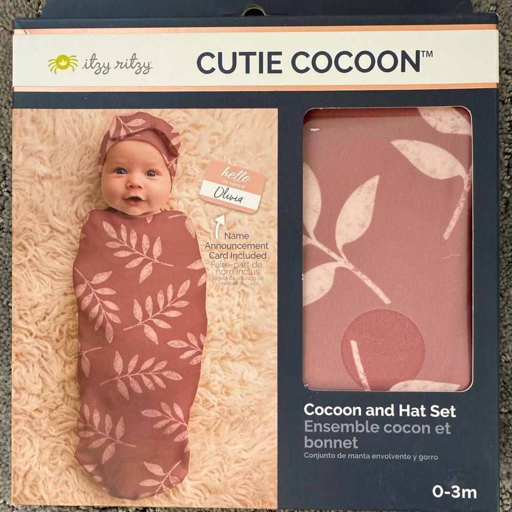 Itzy Ritzy Dusty Leaf Cocoon and Hat Set